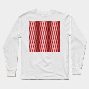 White dots in red background Long Sleeve T-Shirt